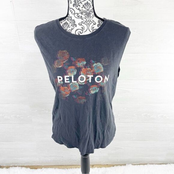 Peloton Bloom Flowers Muscle Tank Cotton T-Shirt - Picture 2 of 7